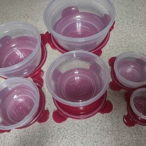 LockNLock Set of 12 Round 6 lids / 6 containers New. TS